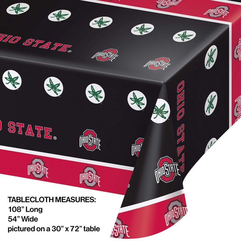 CREATIVE CONVERTING Ohio State University Plastic Tablecloths, 3 ct - Image 2
